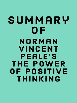 cover image of Summary of Norman Vincent Peale's the Power of Positive Thinking